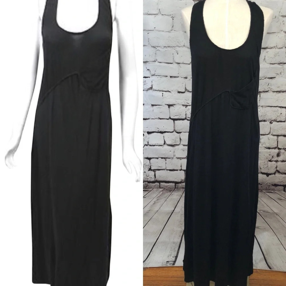 Thakoon Black Cotton Braided Pocket Maxi‎ Dress